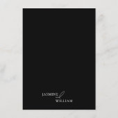 Elegante Schwarz-Weiß-Hochzeitskarte Begleitkarte (Rückseite)