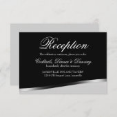 Elegante Schwarz-Weiß-Hochzeitskarte Einladung (Vorne/Hinten)