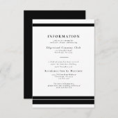 Elegante Schwarz-Weiß-Hochzeitskarte Einladung (Vorne/Hinten)
