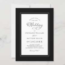 Elegante Schwarz-Weiß-Hochzeitstil-Chic-Kalligrafi