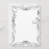 Elegante Schwarz-Weiß-Hochzeitsvorführungen Einladung (Rückseite)