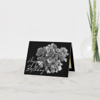 Elegante Schwarz-Weiß-Hortensien-Geburtstag botani