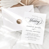 Elegante Schwarz-Weiß-Kalligrafie-Hochzeit Einladung