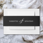 Elegante Schwarz-Weiß-Kalligrafie-Hochzeit Einladungsbanderole