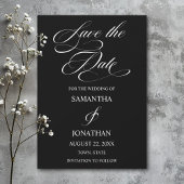 Elegante Schwarz-Weiß-Kalligrafie-Hochzeit Save The Date
