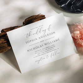 Elegante Schwarz-Weiß-Kalligraphie-Hochzeit Einladung