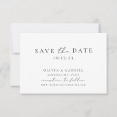 Elegante Schwarz-Weiß-Kalligraphie-Hochzeit Save The Date (Vorderseite)