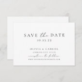 Elegante Schwarz-Weiß-Kalligraphie-Hochzeit Save The Date (Vorne/Hinten)