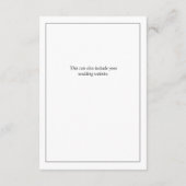 Elegante Schwarz-Weiß-Kalligraphie-Hochzeitdetails Begleitkarte (Rückseite)