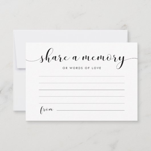 Elegante Schwarz/Weiß-Karte Eine Speichernotienkar Mitteilungskarte (Vorderseite)