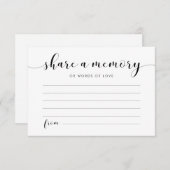 Elegante Schwarz/Weiß-Karte Eine Speichernotienkar Mitteilungskarte (Vorne/Hinten)