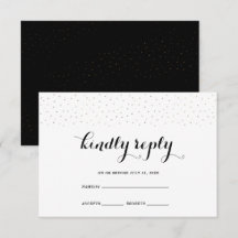 Elegante Schwarz-Weiß-Karte mit RSVP-Punkten