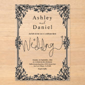 Elegante Schwarz-Weiß-Klassik für feierliche Hochz Acryleinladungen (Vorderseite)