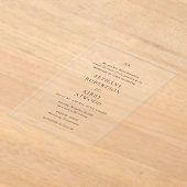 Elegante Schwarz-Weiß-Klassik-Hochzeit Acryleinladungen (Ablage )