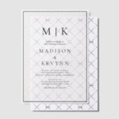 Elegante Schwarz-Weiß-Klassik-Hochzeit Pergament Einladungen (Versetzt (Einladung))