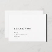 Elegante Schwarz-Weiß-Klassik Hochzeit Vielen Dank Dankeskarte (Vorne/Hinten)