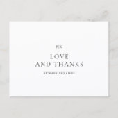 Elegante Schwarz-Weiß-Klassik Hochzeit Vielen Dank Postkarte (Vorderseite)