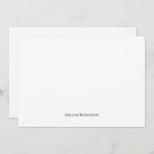 Elegante Schwarz-Weiß-Klassik-Karte Mitteilungskarte (Vorne/Hinten)