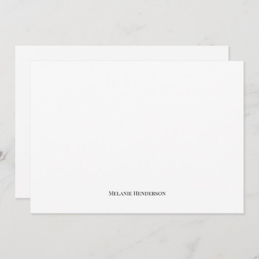 Elegante Schwarz-Weiß-Klassik-Karte Mitteilungskarte (Vorne/Hinten)