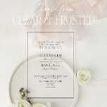 Elegante Schwarz/Weiß-Klassik-Skriptereien Acryleinladungen<br><div class="desc">Ihre Hochzeit spiegelt zeitlose Schönheit, Eleganz und die Liebe wider, die Sie nur erzählen können. Unser elegantes Schwarz-Weiß-Klassik-Script Akryllische Hochzeitseinladung bringt dieses Gefühl mit seinem minimalistischen, aber auffälligen Design zum Leben. Die ätherische Transparenz des mattierten Acryls, gepaart mit einem ausgeklügelten schwarzen Skript, macht eine kühne Aussage - eine raffinierte Einfachheit,...</div>