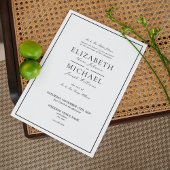 Elegante Schwarz/Weiß-Klassik-Skriptereien Einladung