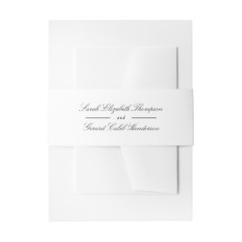 Elegante Schwarz-Weiß-Klassik-Skriptereien Einladungsbanderole