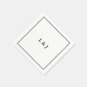 Elegante Schwarz/Weiß-Klassik-Skriptereien Serviette (Ecke)