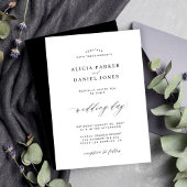 Elegante Schwarz-Weiß-Klassiker minimalistischer H Einladung