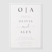 Elegante Schwarz-Weiß-Klassische Hochzeitseinladun Pergament Einladungen (Vorderseite)