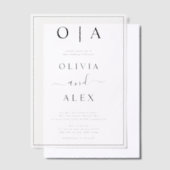 Elegante Schwarz-Weiß-Klassische Hochzeitseinladun Pergament Einladungen (Versetzt)