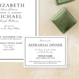 Elegante Schwarz/Weiß-Klassische SkriptProbe Begleitkarte