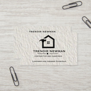 Elegante Schwarz-Weiß-Konstruktion Handwerker text Visitenkarte