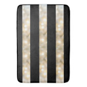Elegante Schwarz-Weiß-Lichter Streifen Chic Modern Badematte (Vorderseite Vertikal)