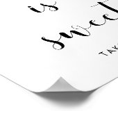 Elegante Schwarz-Weiß-Liebe ist ein süßes Hochzeit Poster (Ecke)