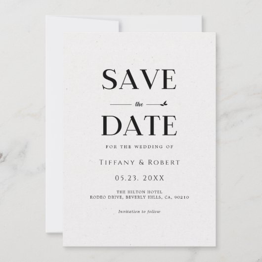 Elegante Schwarz-Weiß minimalistisch modern einfac Einladung (Vorderseite)