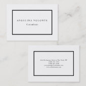 Elegante Schwarz/Weiß Minimalistisch Schlicht Mode Visitenkarte (Vorne/Hinten)