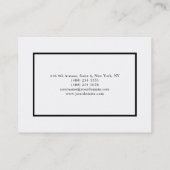 Elegante Schwarz/Weiß Minimalistisch Schlicht Mode Visitenkarte (Rückseite)