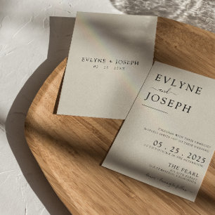 Elegante Schwarz & Weiß Moderne Boho Chic Hochzeit Einladung