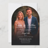Elegante Schwarz-Weiß-Moderne Foto Hochzeit Einladung (Vorderseite)
