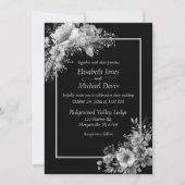 Elegante Schwarz-Weiß-Moderne Gotische Hochzeit Einladung (Vorderseite)