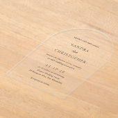 Elegante Schwarz-Weiß-Moderne Hochzeit Acryleinladungen (Ablage )