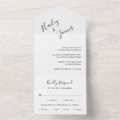 Elegante Schwarz-Weiß-Moderne Hochzeit All In One Einladung (Innen Boden)