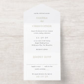 Elegante Schwarz-Weiß-Moderne Hochzeit All-in-One-Einladung (Innenseite)