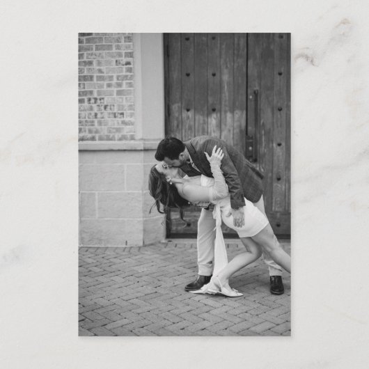 Elegante Schwarz-Weiß-Moderne Hochzeit Begleitkarte (Rückseite)