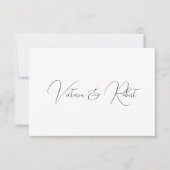 Elegante Schwarz/Weiß Moderne Hochzeit Dankeskarte (Vorderseite)