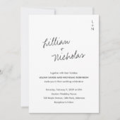 Elegante Schwarz-Weiß-Moderne Hochzeit Einladung (Vorderseite)