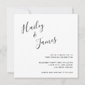 Elegante Schwarz-Weiß-Moderne Hochzeit Einladung (Vorderseite)