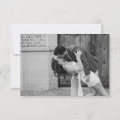 Elegante Schwarz-Weiß-Moderne Hochzeit RSVP Karte (Rückseite)