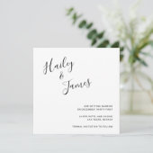 Elegante Schwarz-Weiß-Moderne Hochzeit Save The Date (Stehend Vorderseite)