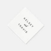 Elegante Schwarz-Weiß-Moderne Hochzeit Serviette (Ecke)